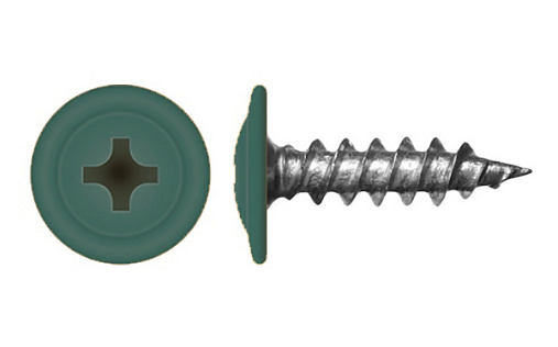 Саморез с прессшайбой по дереву 4,2x19 RAL 6005 (200 шт)