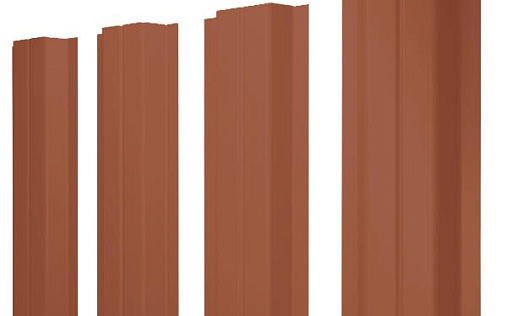 Штакетник Grand Line П-образный В с покрытием Velur 0,5 мм RAL 8004