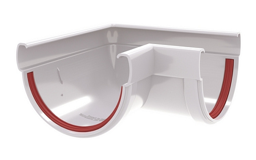 Угол желоба ПВХ 90 градусов Grand Line Дизайн 135/90 RAL 9003