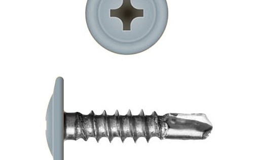 Саморез с прессшайбой по металлу 4,2x19 RAL 7004 (200 шт)