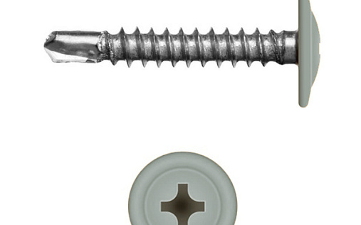 Саморез с прессшайбой по металлу 4,2x25 RAL 9006 (500 шт)