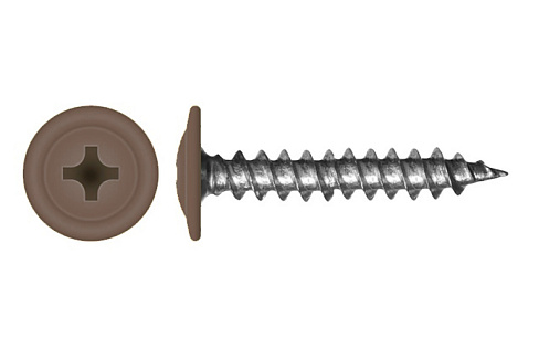 Саморез с прессшайбой по дереву 4,2x25 RAL 8011 (500 шт)