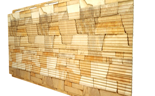 Металлический сайдинг с плёнкой Grand Line Вертикаль Gofr Sand Stone с покрытием Colority Print 0.45 мм