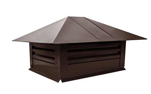 Дымник на трубу с жалюзи 520x390 мм RAL 8017 с покрытием Полиэстер 0.45 мм