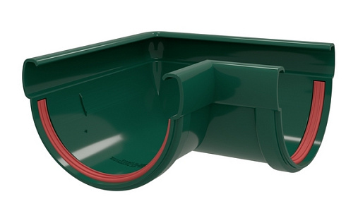 Угол желоба ПВХ 90 градусов Grand Line Дизайн 135/90 RAL 6005