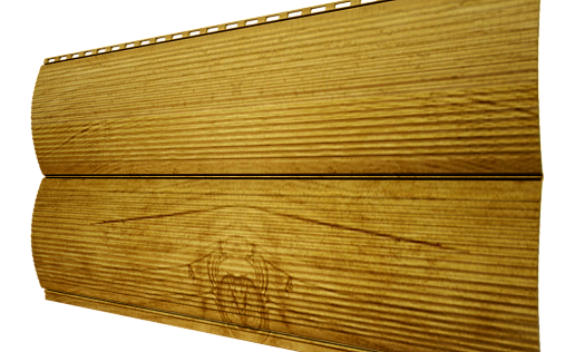 Металлический сайдинг Металл Профиль Woodstock Волна Золотой дуб с покрытием Ecosteel текстурированный 0.5 мм