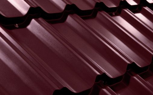 Металлочерепица Квинта Плюс RAL 3005 с покрытием Satin 0.5 мм