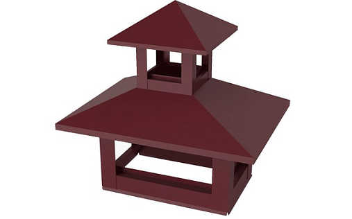 Двойной дымник на трубу 520x390 мм RAL 3005 с покрытием Velur 0.5 мм