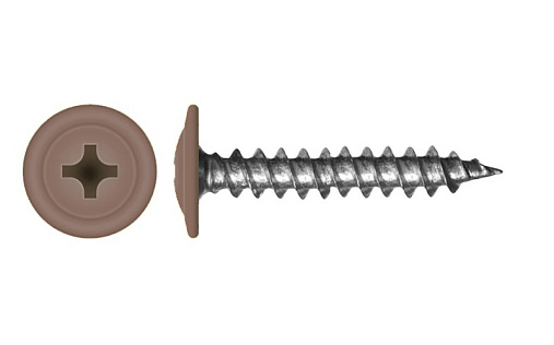 Саморез с прессшайбой по дереву 4,2x25 RAL 8002 (500 шт)