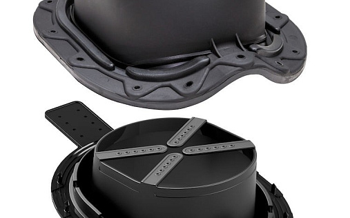 Проходной элемент Vilpe Muotokate 2K Чёрный для металлочерепицы с профилем Monterrey