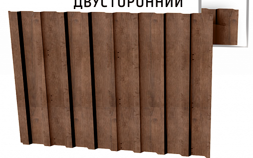 Профнастил С20-1100 0,5 мм двусторонний под дерево матовый Antique dub