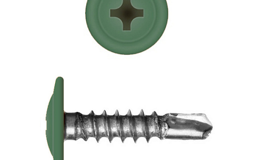 Саморез с прессшайбой по металлу 4,2x19 RAL 6002 (200 шт)