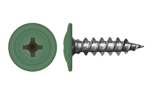 Саморез с прессшайбой по дереву 4,2x19 RAL 6002 (200 шт)