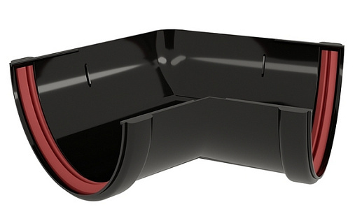 Угол желоба ПВХ 120 мм Grand Line Классика 135 градусов RAL 9005