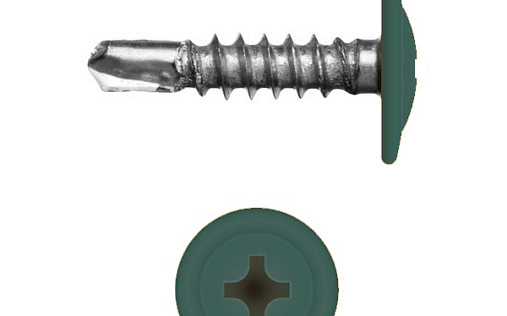 Саморез с прессшайбой по металлу 4,2x16 RAL 6005 (200 шт)