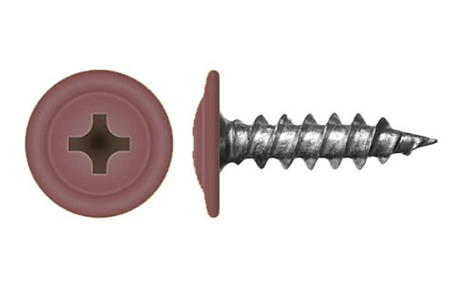 Саморез с прессшайбой по дереву 4,2x19 RAL 3011 (200 шт)