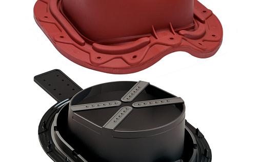 Проходной элемент Vilpe Muotokate 2K Красный для металлочерепицы с профилем Monterrey