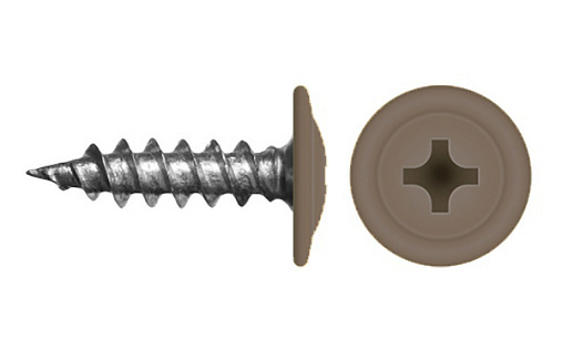 Саморез с прессшайбой по дереву 4,2x16 RAL 8025 (1000 шт)