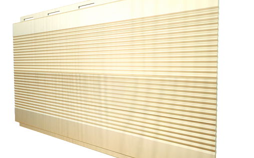 Металлический сайдинг с плёнкой Grand Line Вертикаль Gofr Snow Wood с покрытием Colority Print 0.45 мм