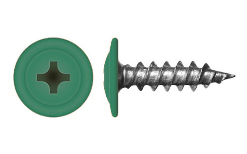 Саморез с прессшайбой по дереву 4,2x19 RAL 6029 (200 шт)