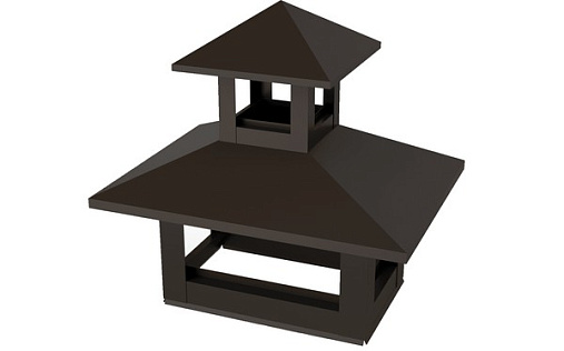 Двойной дымник на трубу 520x390 мм RR 887 с покрытием GreenCoat Pural Matt 0.5 мм