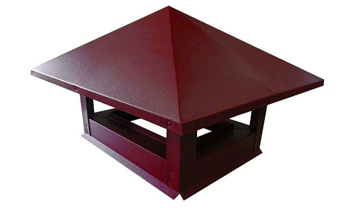 Дымник на трубу 520x390 мм RAL 3005 с покрытием Velur 0.5 мм