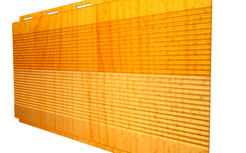 Металлический сайдинг с плёнкой Grand Line Вертикаль Gofr Honey Wood с покрытием Colority Print 0.45 мм