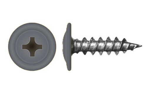 Саморез с прессшайбой по дереву 4,2x19 RAL 7024 (200 шт)