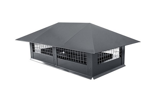 Дымник на трубу с сеткой 500x500 мм RAL 7024 с покрытием Satin 0.5 мм