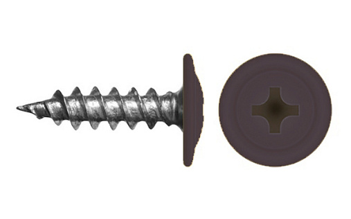 Саморез с прессшайбой по дереву 4,2x16 RAL 8022 (1000 шт)