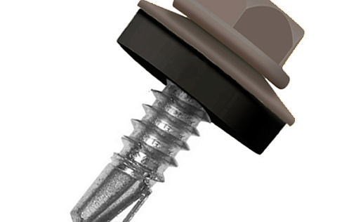 Кровельный саморез по металлу Daxmer 4,8x19 RAL 8028 (250 шт) сверло №2