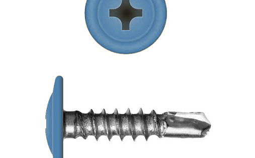 Саморез с прессшайбой по металлу 4,2x19 RAL 5015 (200 шт)