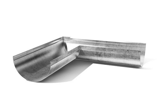 Внутренний угол желоба 125 мм Эконом 90 градусов Оцинкованный (Zn)