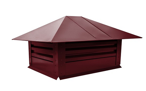 Дымник на трубу с жалюзи 520x390 мм RAL 3005 с покрытием Velur 0.5 мм