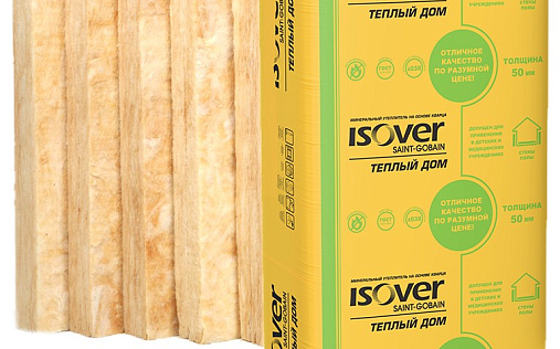 Минеральная вата Isover Тёплый дом Плита 100 мм