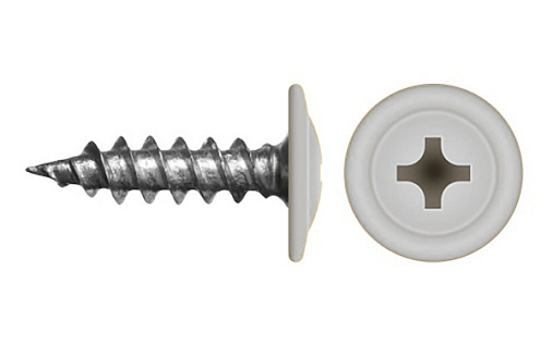 Саморез с прессшайбой по дереву 4,2x16 RAL 9010 (1000 шт)