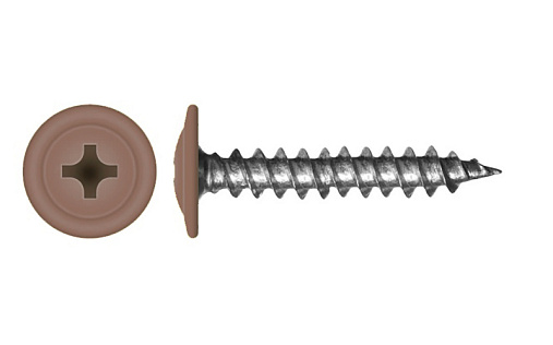 Саморез с прессшайбой по дереву 4,2x25 RAL 8004 (500 шт)