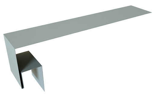 Планка околооконная сложная 200x50x18 (j-фаска) Grand Line с покрытием Satin 0,5 мм RAL 9006