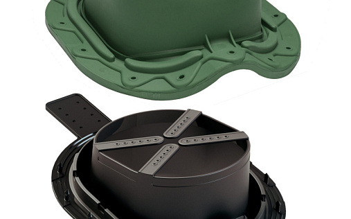 Проходной элемент Vilpe Muotokate 2K Зелёный для металлочерепицы с профилем Monterrey