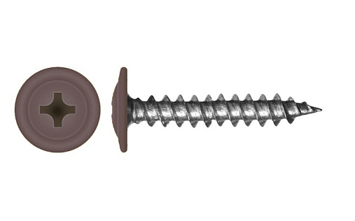 Саморез с прессшайбой по дереву 4,2x25 RAL 8019 (500 шт)