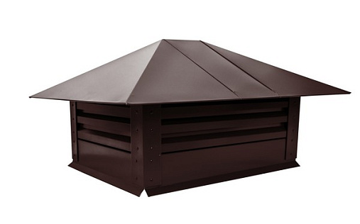 Дымник на трубу с жалюзи 520x390 мм RR 887 с покрытием GreenCoat Pural 0.5 мм