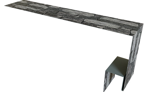 Планка околооконная сложная (Блок-хаус, Экобрус) 200x75x25 Grand Line с покрытием Print Elite 0,45 мм King Stone TwinColor