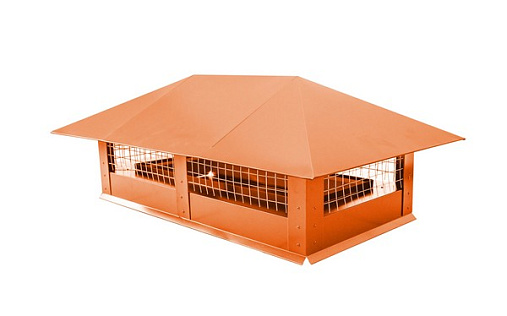 Дымник на трубу с сеткой 500x500 мм RAL 2004 с покрытием Полиэстер 0.45 мм