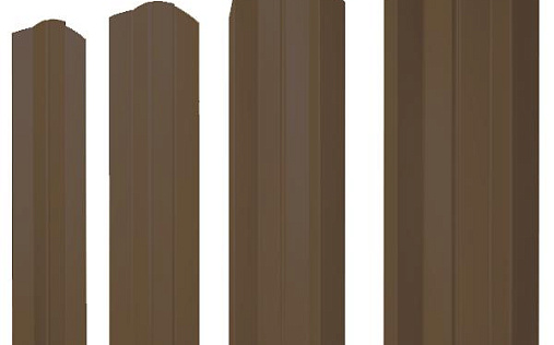 Штакетник фигурный Grand Line М-образный B с покрытием Полиэстер двусторонний Matt 0,4 мм RAL 8017