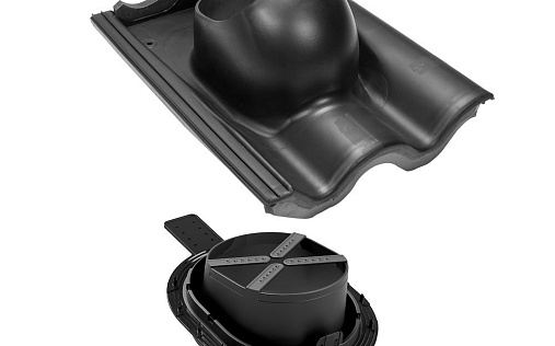 Проходной элемент Vilpe Tiili 2K Чёрный для цементно-песчаной черепицы