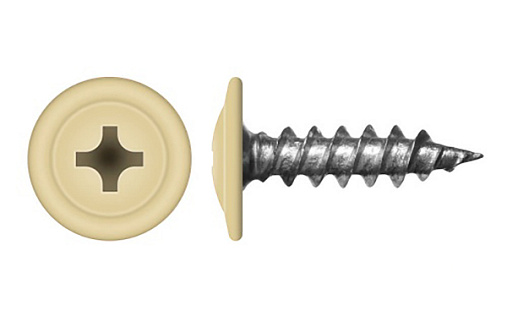 Саморез с прессшайбой по дереву 4,2x19 RAL 1015 (200 шт)