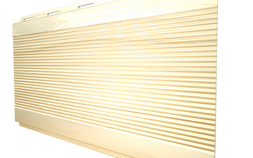 Металлический сайдинг с плёнкой Grand Line Вертикаль Gofr White Wood с покрытием Colority Print 0.45 мм