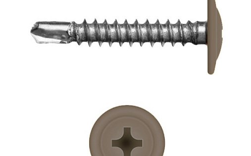 Саморез с прессшайбой по металлу 4,2x25 RAL 8025 (500 шт)