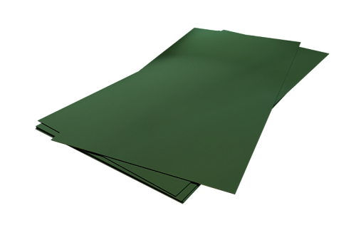 Плоский лист с плёнкой Grand Line RAL 6005 с покрытием Satin 0.5 мм