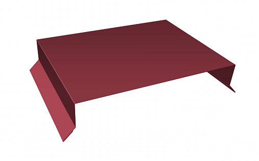 Парапетная крышка прямая 390мм 0,5 Satin с пленкой RAL 3009